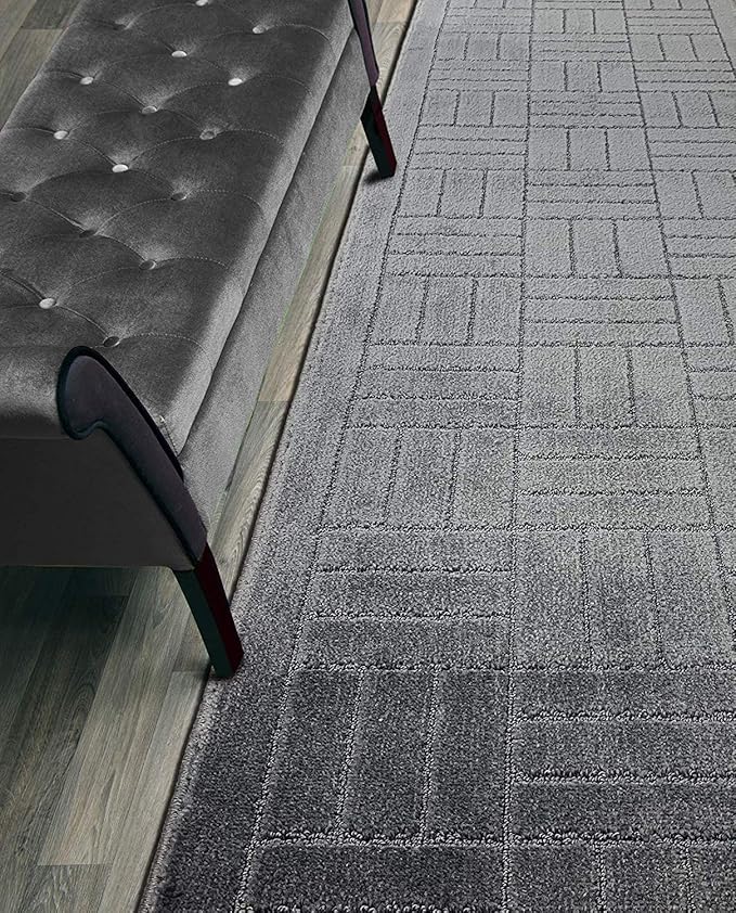 28 Ft Charcoal Extra Long Hallway Runner Rug, Non Slip Washable | Indoor Soft by ORFAHOME