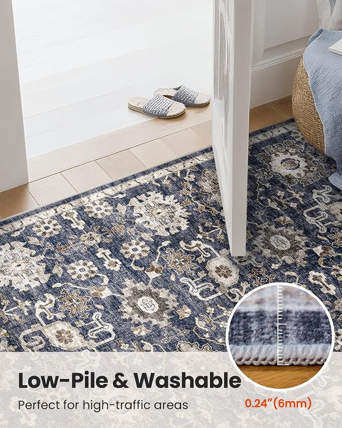 AMADA HOMEFURNISHING 5x7 Area Rugs, Washable Living Room Rug Low-Profile - Image 8