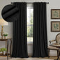 Pitalk Black Out Curtains 108 Inch Long 2 Panels Gothic Elegant Modern Linen by Pitalk