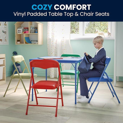 Flash Furniture Mindy Kids 5-Piece set Folding Square Table and Chairs Set - Image 9