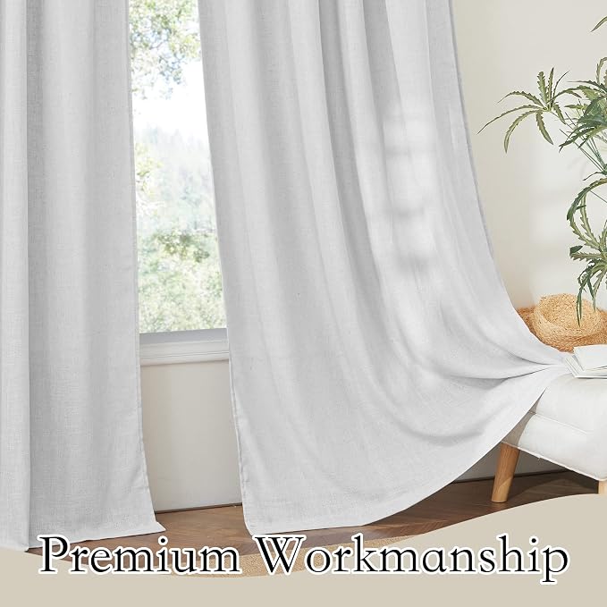 RYB HOME Linen Sheer Curtains - Image 5