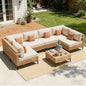 ABCASA Patio Furniture Set, Boho Patio Conversation Set Sectional Sofa by ABCASA