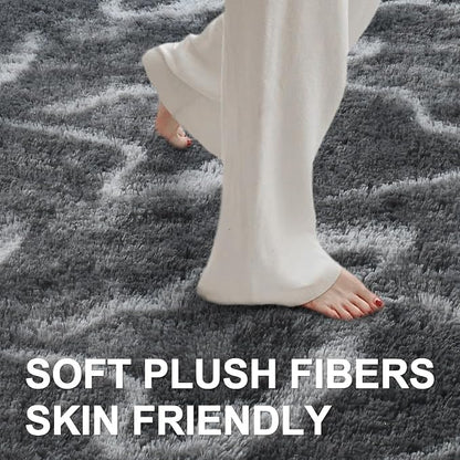 8x10 Ft Extra Large Shag Rugs for Living Room, Tie Dyed Ultra Soft Fluffy Furry - Image 4