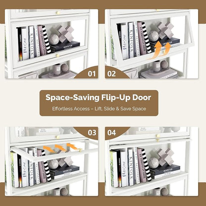 Display Cabinet with Acrylic Glass Doors, 3-Tiers Curio Cabinet with LED - Image 5