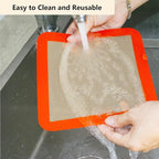 Square Silicone Baking Mats for 9 Inch Cake Pan, 8.5" Food Grade Non-stick Reusable Silicone Mat for Baking Pan for Bread/Pastry/Toast/Pie, Professional Cookie Sheets Liners for Brownie Pan 2 PCS