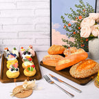 2 Pcs Acacia Wood Serving Tray, Charcuterie Boards Rectangular Wooden Platter, Large Serving Tray Wood Kitchen Display Tray for Food, Cookie, Dessert, Fruit, Snack, Vegetable, 13" x 9" x 0.6"
