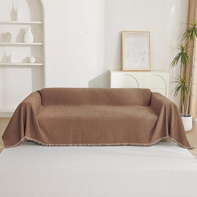 MYSKY HOME Boho Couch Cover Camel Sofa Covers - Image 7