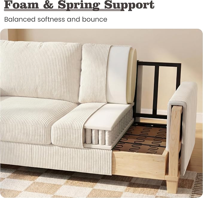 Apicizon Loveseat & 3 Seater Sofa Sets, 2 Piece Deep Seat Sleeper Sofa - Image 6
