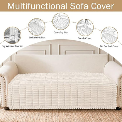 Couch Cover for Dogs, Washable Non Slip Plush Flannel Sofa Protector | Thick - Image 3