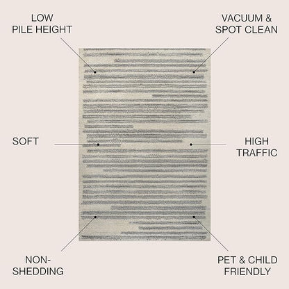 JONATHAN Y Khalil Modern Berber Stripe Cream/Gray Indoor Area Rug, Contemporary - Image 2