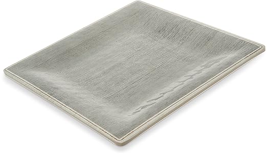 Carlisle FoodService Products Grove Reusable Plastic Plate Square Plate with Rim for Home and Restaurant, Melamine, 8.5 Inches, Smoke