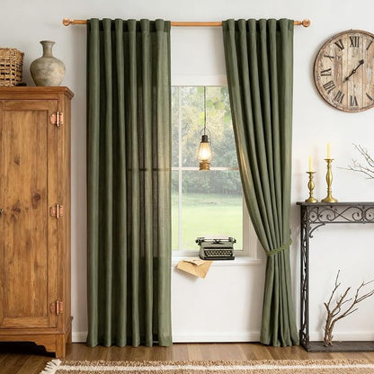 MYSKY HOME Curtains for Living Room 84 Inches Long Semi Sheer Light Filtering - Image 2