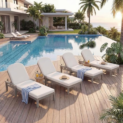 Outdoor Chaise Lounge Chair Set of 2, Patio Chaise Lounge Recliner - Image 3