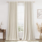 100% Blackout Linen Curtains 96 Inch Length 2 Panels Set by Guken