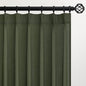 Topfinel Olive Green Pinch Pleated Semi Sheer Curtains Textured Linen Blended by Topfinel