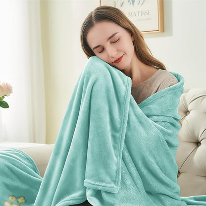 BEDELITE Fleece Blanket Soft Plush Twin Size Blanket Haze Blue 60"x80" | Ultra - Image 3