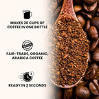 COBA Premium Coffee Concentrate: Bold & Extra Strong Kick - 20x Cups | Instant Cold Brew/ Hot Coffee in Seconds | Specialty, Fair Trade, Organic, Medium Roast, Dairy Free | 2 TEASPOONS/Cup | Rich Flavor (8 Fl Oz (Pack of 1), Vanilla)
