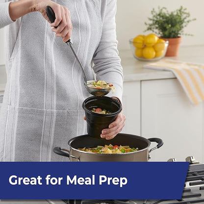 Hefty Multi-Purpose Black Plastic Cups with Lids, Reusable To Go Cups with Lids, Holds Food and Drink, Fits Most Car Cup Holders, Leak-Resistant Lid, Microwave Safe, Dishwasher Safe, 4 Count