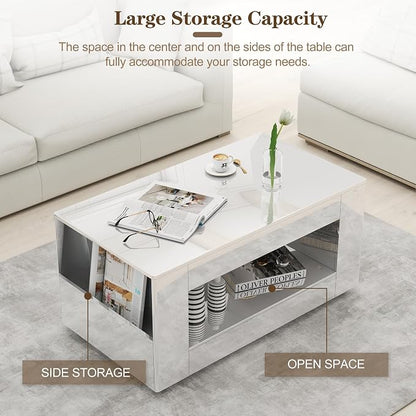 39" High Gloss Wood Coffee Table - Image 3