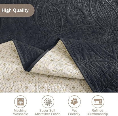 Large Black Recliner Chair Covers, Quilted Décor Water-Repellent Lazy Boy Chair - Image 5