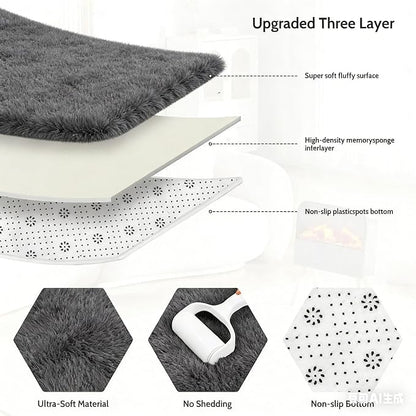 8x10 Area Rug Fluffy Shaggy Ultra Soft Faux Fur Non-Slip Machine Washable Carpet - Image 6