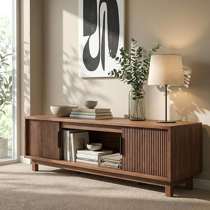 Alpen Fluted TV Stands for Living Room, Wood Television Media Cabinet for - Image 3
