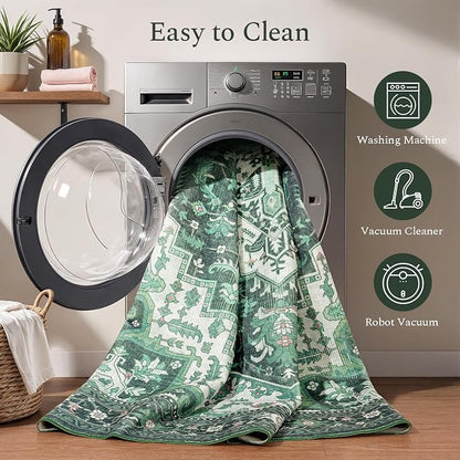 Rugflix 9x12 Area Rugs for Living Room, Machine Washable Rug Non Slip Stain - Image 2