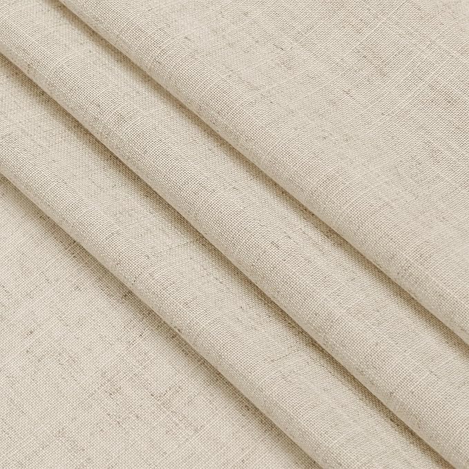 Beige Semi Sheer Linen Curtains 72 inch Length - Image 6