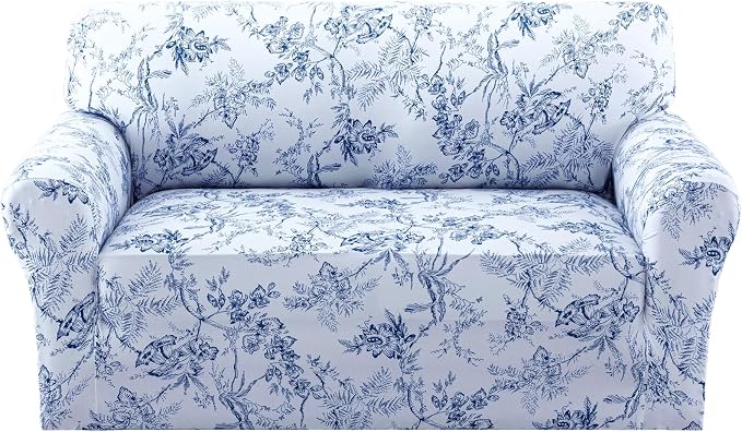 H.VERSAILTEX Floral Pattern Loveseat Cover Printed 2 Cushion Sofa Cover High by HVERSAILTEX