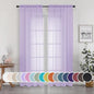 Sheer Curtains 84 inches Long for Bedroom Living Room 2 Panels Set, Rod Pocket by OWENIE