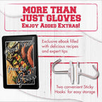 KITCHEN PERFECTION S Silicone Smoker Oven Gloves for Women -Extreme Heat Resistant BBQ Gloves -Handle Hot Food Right on Your Grill Fryer |Waterproof Oven Mitts Cooking Gloves |Superior Set+3 Bonuses