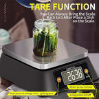Kitchen Scales Digital Weight Grams and Ounces, YONCON KF-H8U Food Scale for Bakers, Candle and Soap Making, Baking Scale with Stainless Steel Large Platform, 22lb, 3*AA Batteries and AC Power Adapter