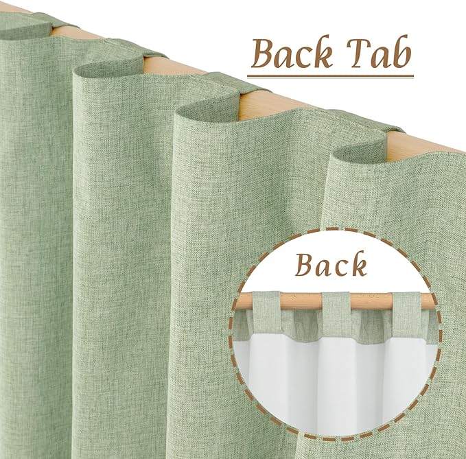 100% Blackout Linen Curtains 84 Inches Long - Image 6