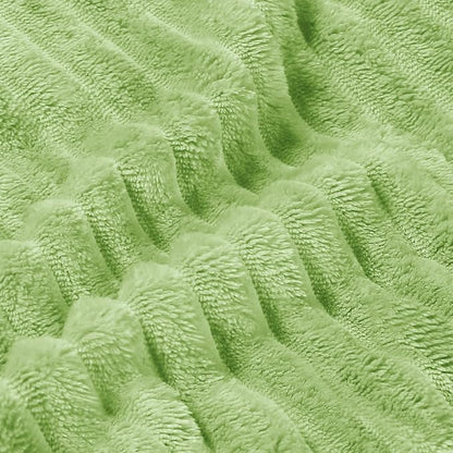BEDELITE Ribbed Jacquard Green Fleece Twin Blanket - Image 5