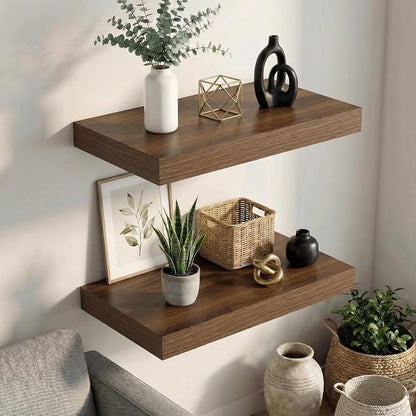 Dreamland Floating Shelves 24inch, 2 Pack Rustic Wooden Wall Shelves, Wall - Image 6