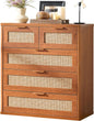 LEYAOYAO Rattan Dresser for Bedroom Set of 2, 33.5" Tall Chest of Drawers by LEYAOYAO-Findtheshiningpointofyourideallife%EF%BC%81