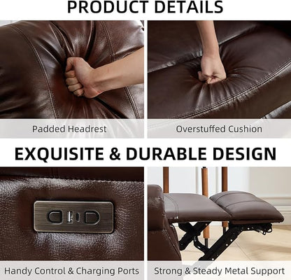 EBELLO 2 Pieces Power Reclining Sofa Set, Faux Leather Reclining Living Room - Image 3