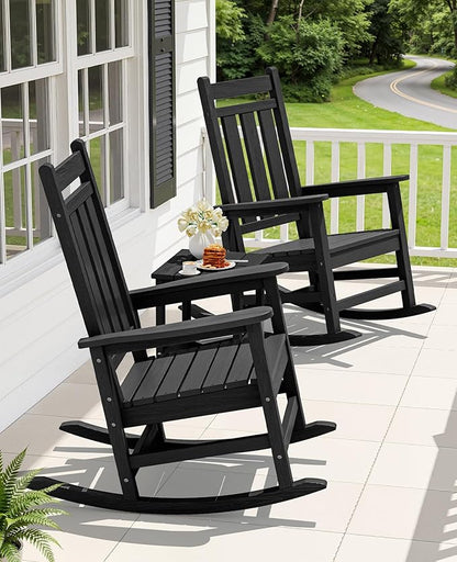 KINGYES Oversized Outdoor Rocking Chair, All-Weather Patio Rocking Chairs - Image 2