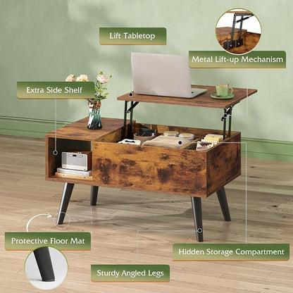 WLIVE Coffee Table for Living Room, Small Coffee Table - Image 6