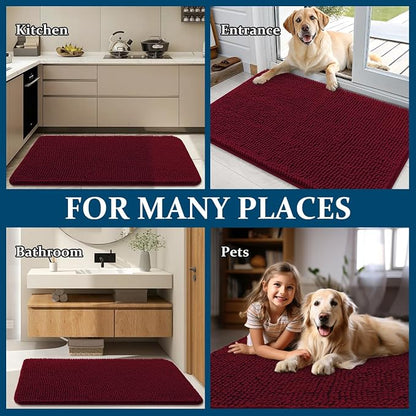 OLANLY Dog Door Mat for Muddy Paws 45x27, Super Absorbent Chenille Mud Mat | - Image 8