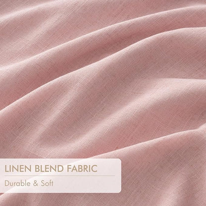 MIULEE Pink Pinch Pleated 100% Blackout Linen Curtains 40x63 Inches | Room - Image 6