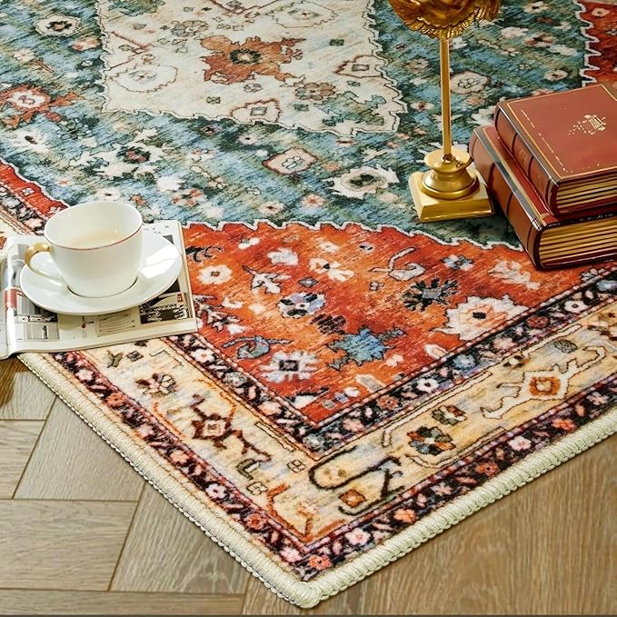 SERISSA 9x12 Washable Non Slip Boho Area Rug - Image 5