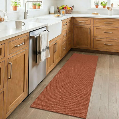KOZYFLY Orange 2x4 Entry Runner Rug, Small Washable Runners - Image 2