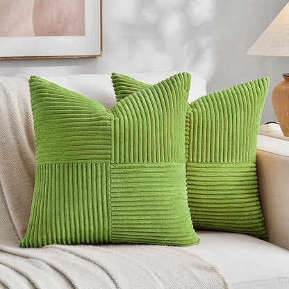 Fancy Homi Set of 2 Lime Green Decorative Throw Pillow Covers 18x18 Inch by Fancy+Homi
