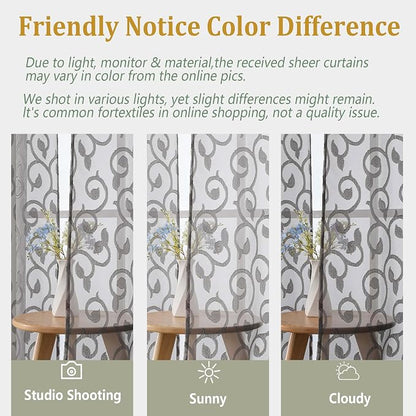 Furman Cafe Curtains 30 Inch Length 2 Panels Set, Elegant Geometric Jacquard - Image 5