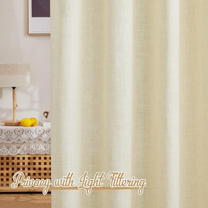 NICETOWN Linen Curtains 63 inch Long - Image 2