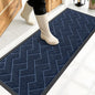 OLANLY Front Door Mat Outside 47x17, All-Season Absorbent Rubber Doormat | Blue by OLANLY