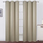 Beige Blackout Curtains 34 x 84 Inch Length/Set of 2 Curtain Panels/Thermal by Lemomo