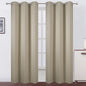 Blackout Curtains 42 x 95 inch/Beige Curtains Set of 2 Panels/Thermal Insulated by Lemomo