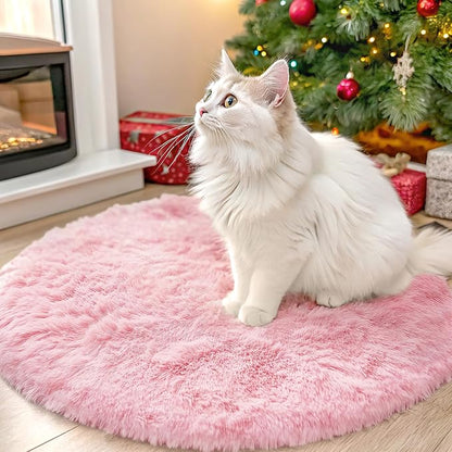 OLANLY Pink Round Rugs for Bedroom by OLANLY